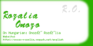 rozalia onozo business card